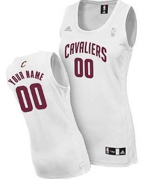 Womens Customized Cleveland Cavaliers White Jersey
